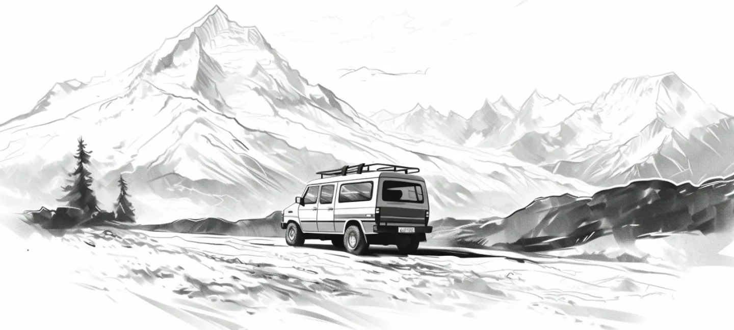 Furgoneta camper en carretera - ItsCamper para empresas